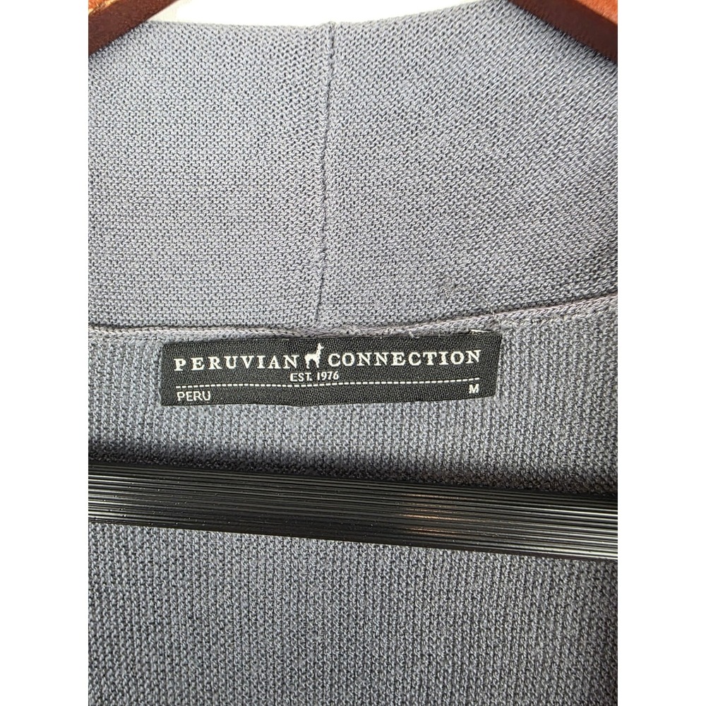 Peruvian Connection Gray Open Front Cardigan Swea… - image 7